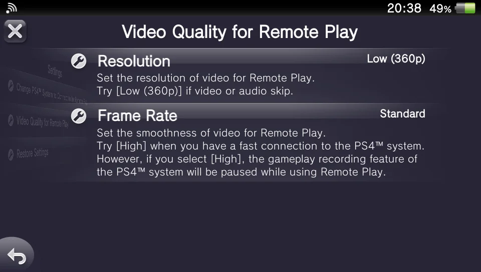 How can PlayStation Vita be Used as a Controller in 2022? 9 psvita videosettings 1
